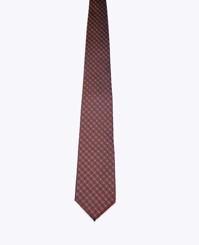 Krawatte Rot Nr. 3 mit Muster Herren Polyester «Edmond»