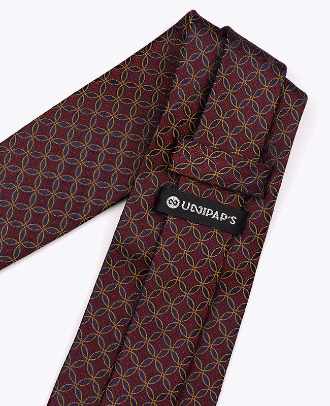 Krawatte Rot Nr. 3 mit Muster Herren Polyester «Edmond»