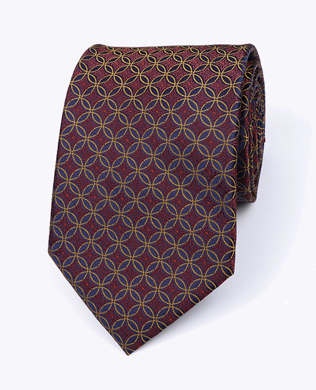Krawatte Rot n°3 mit Muster Herren aus Polyester «Edmond»

