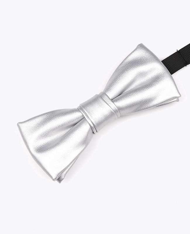 Fliege Silber Herren Leder «Achille»