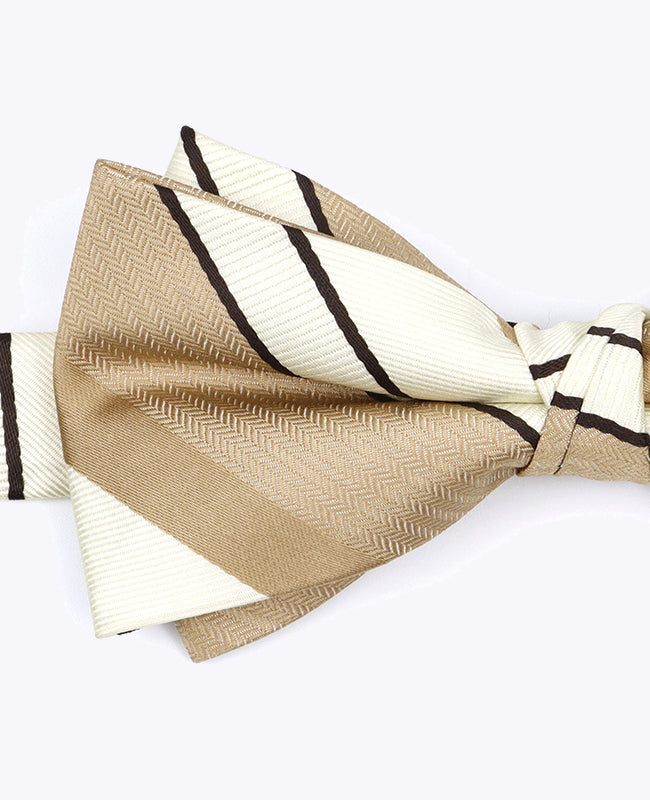 Fliege Beige Nr. 1 gestreift Herren aus Polyester «Edmond»