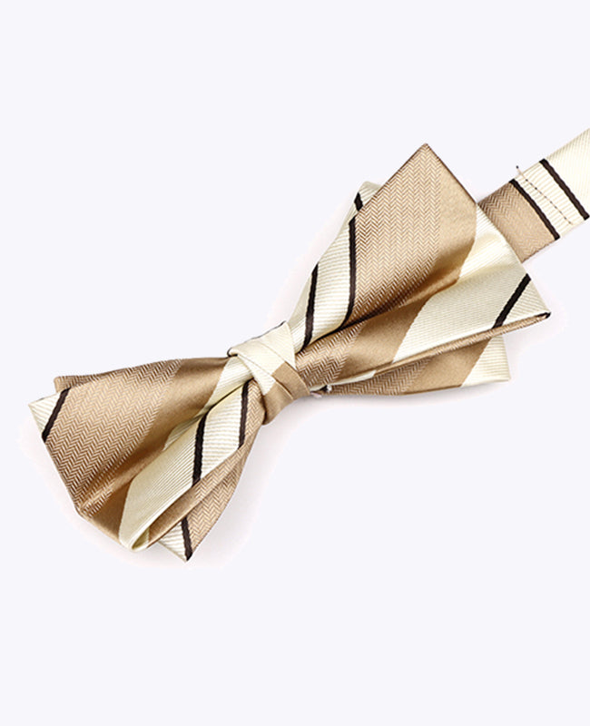 Fliege Beige Nr. 1 gestreift Herren aus Polyester «Edmond»