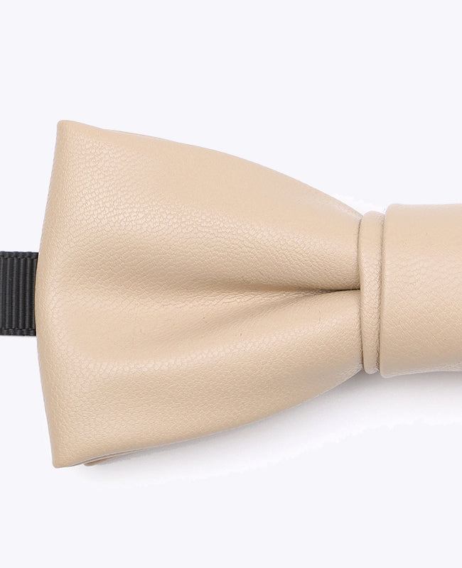Fliege Beige aus Leder «Achille»