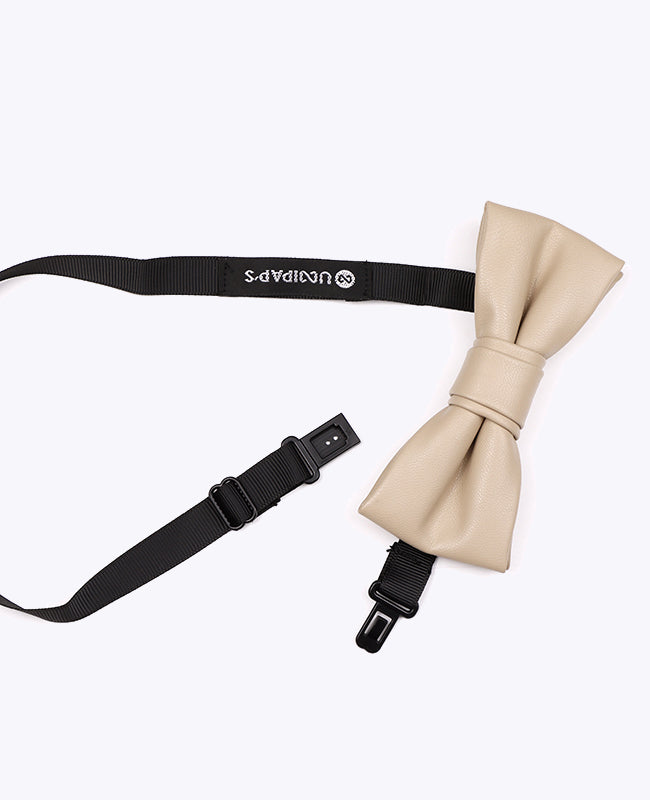 Fliege Beige aus Leder «Achille»