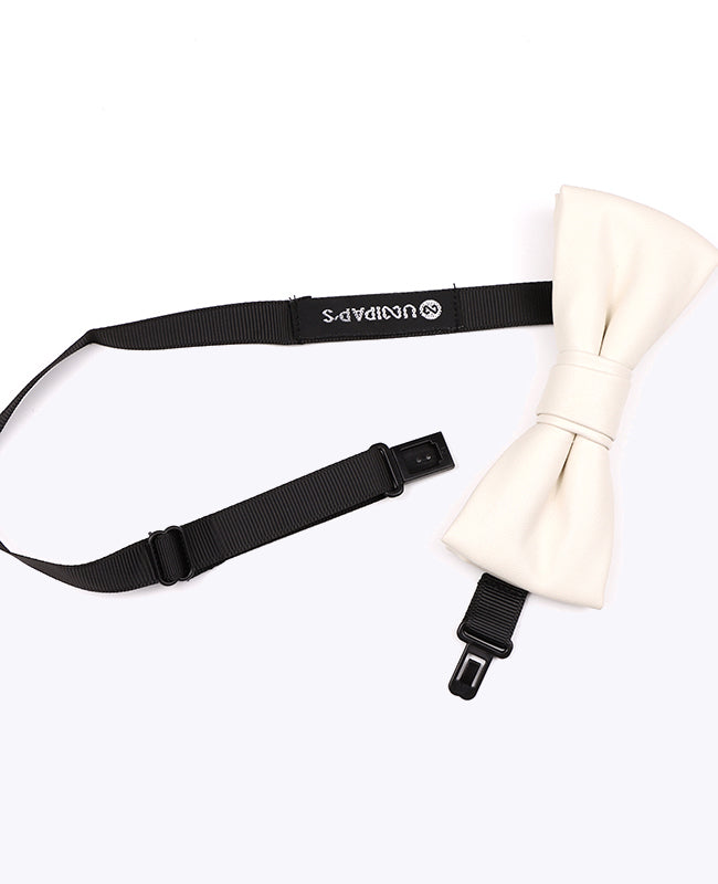 Weiße Fliege aus Leder «Achille»