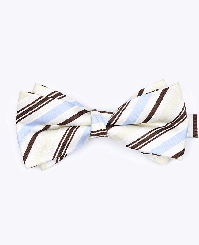 Fliege Weiß gestreift Herren Polyester «Edmond»