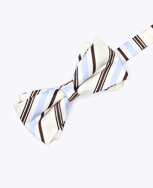 Weiß gestreifte Herrenfliege aus Polyester „Edmond“