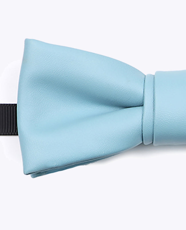 Herren Fliege Hellblau aus Leder «Achille»