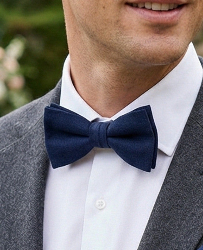 Noeud Papillon Bleu n°5 Homme en Lin «Basile»