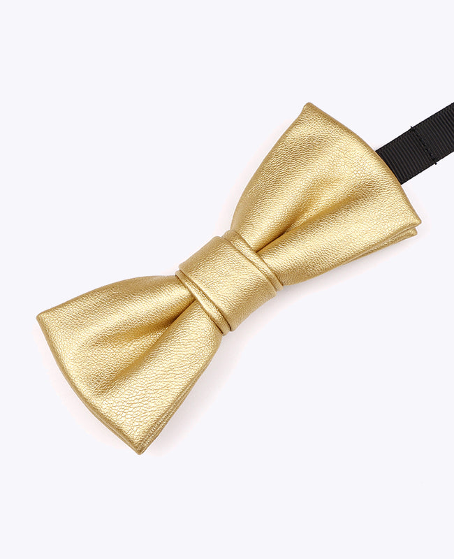 Herren Fliege Gold aus Leder «Achille»