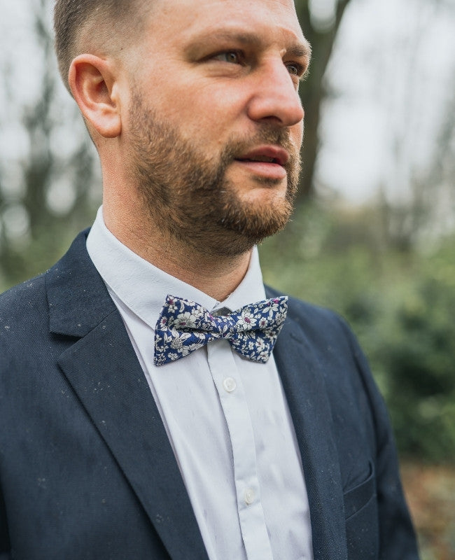 Fliege Liberty Blau n°1 Herren Baumwolle «Clovis»
