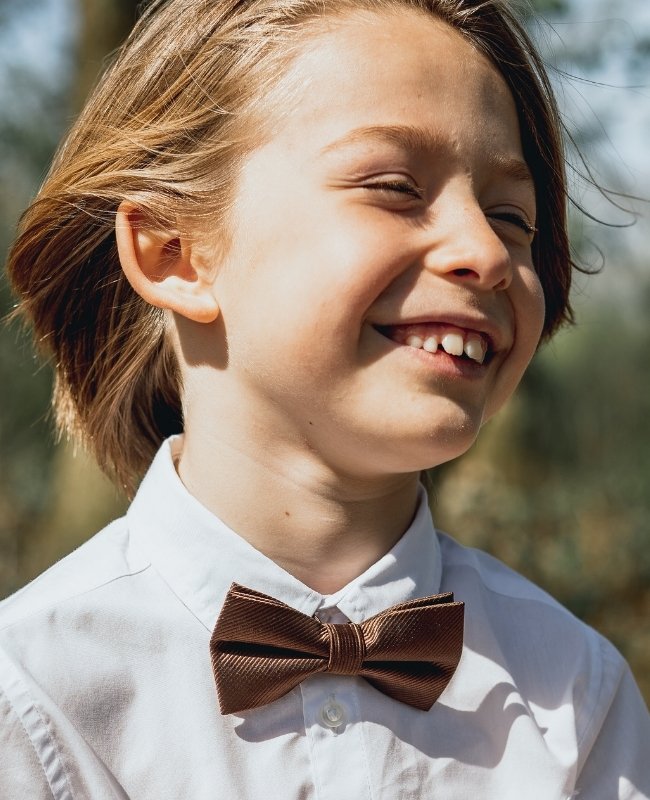 Fliege Braun Kinder aus Polyester «Lucien»