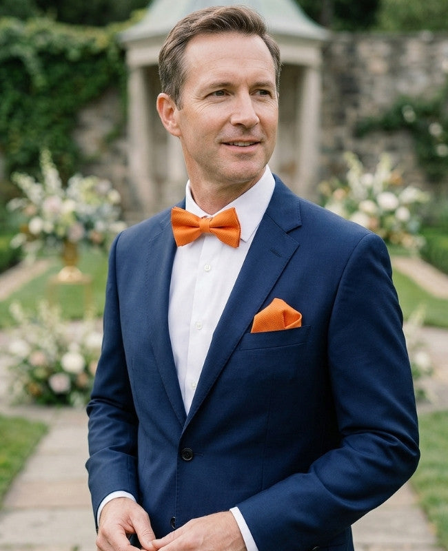 Fliege Orange Herren aus Polyester «Lucien»
