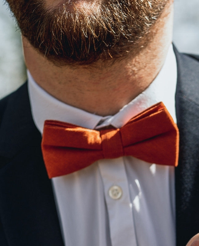 Fliege Terracotta n°2 Herren Samtoptik «Simon»
