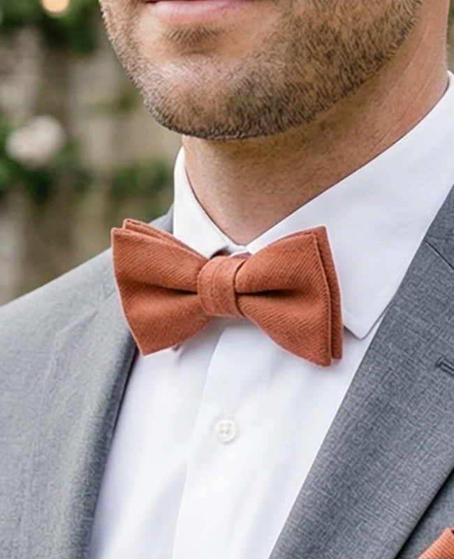 Fliege Terracotta n°3 Herren Samtoptik «Simon»