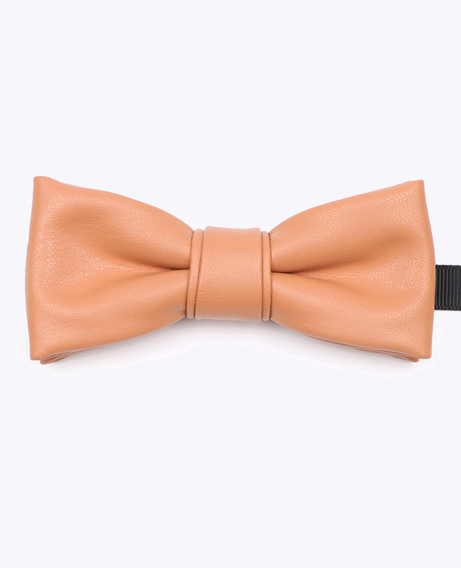 Orange Fliege aus Leder «Achille»