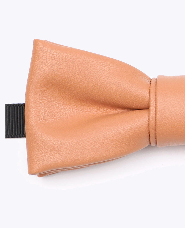 Orange Fliege aus Leder «Achille»