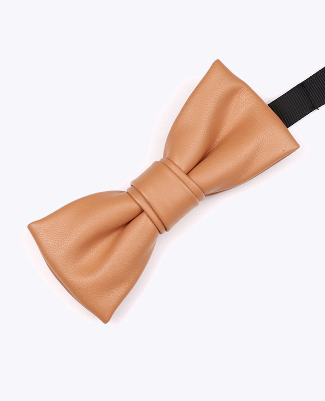 Fliege Orange Herren Leder «Achille»