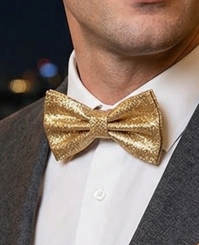 Fliege mit Pailletten Gold Nr. 4 Herren aus Polyester «Olive»