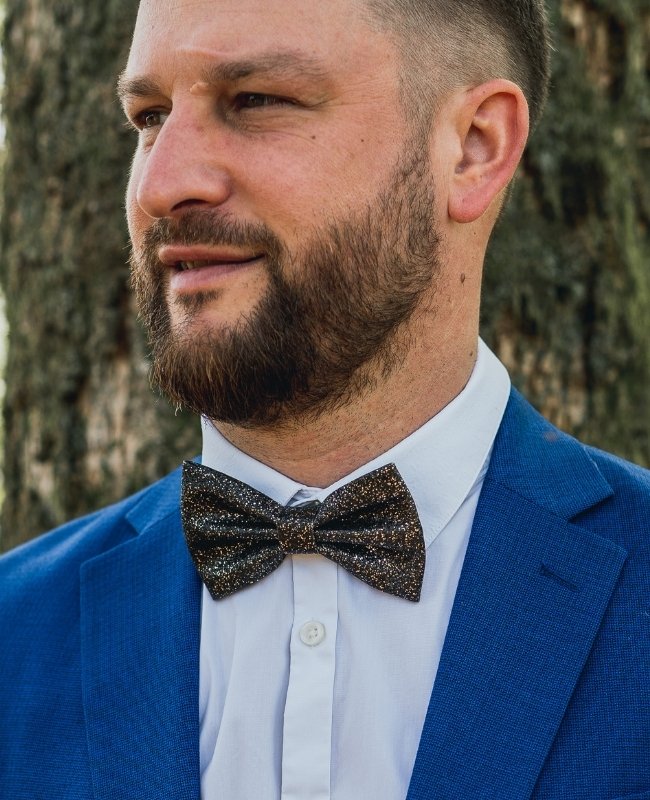 Fliege mit Pailletten Schwarz Nr. 2 Herren aus Polyester «Olive»