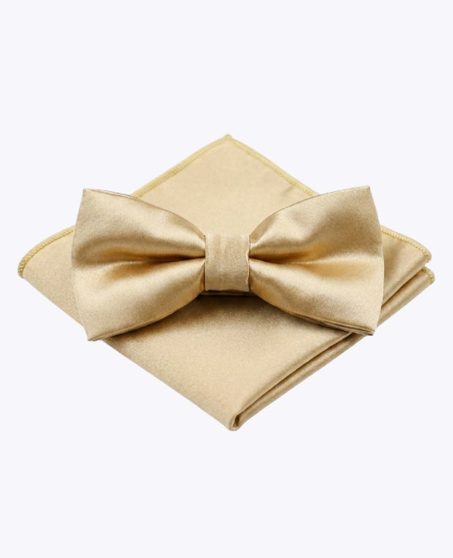 Fliege + Einstecktuch Gold Nr.2 Herren aus Polyester „Jules"