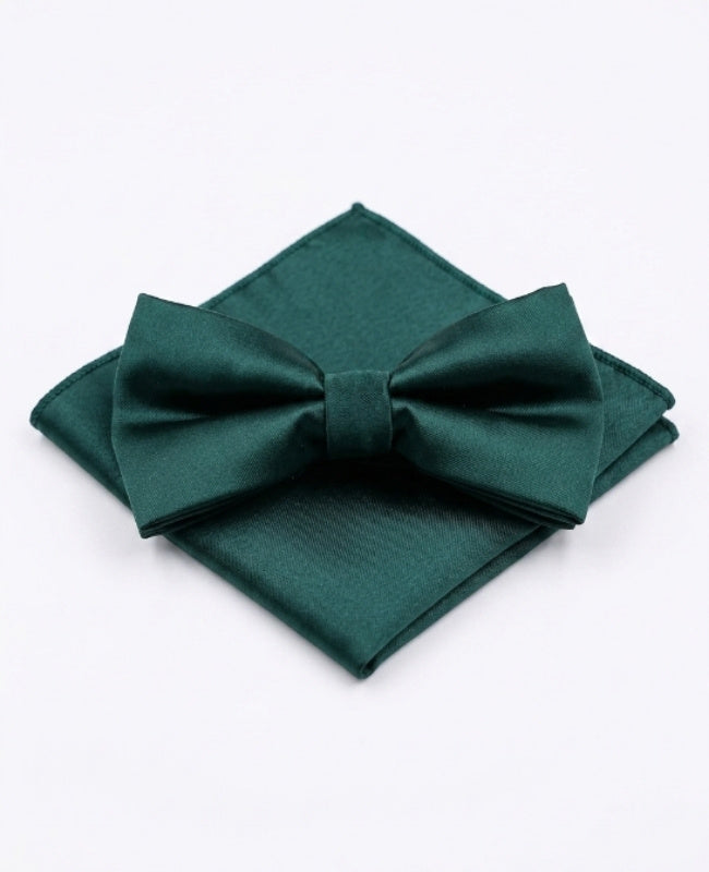 Fliege + Einstecktuch Grün Nr.1 Herren aus Polyester „Jules"