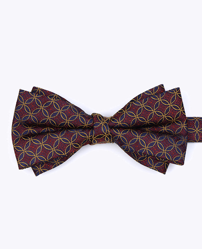 Noeud Papillon Rouge n°3 à Motifs Homme en Polyester «Edmond»