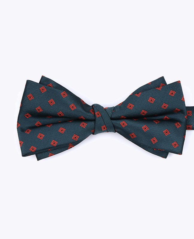 Fliege Grün gemustert Herren Polyester «Edmond»