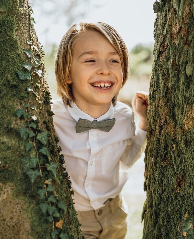 Fliege Grün n°2 Kinder Baumwolle «Edgard»