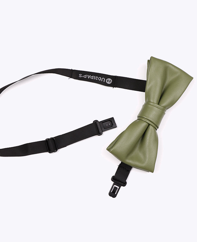 Grüne Fliege aus Leder «Achille»