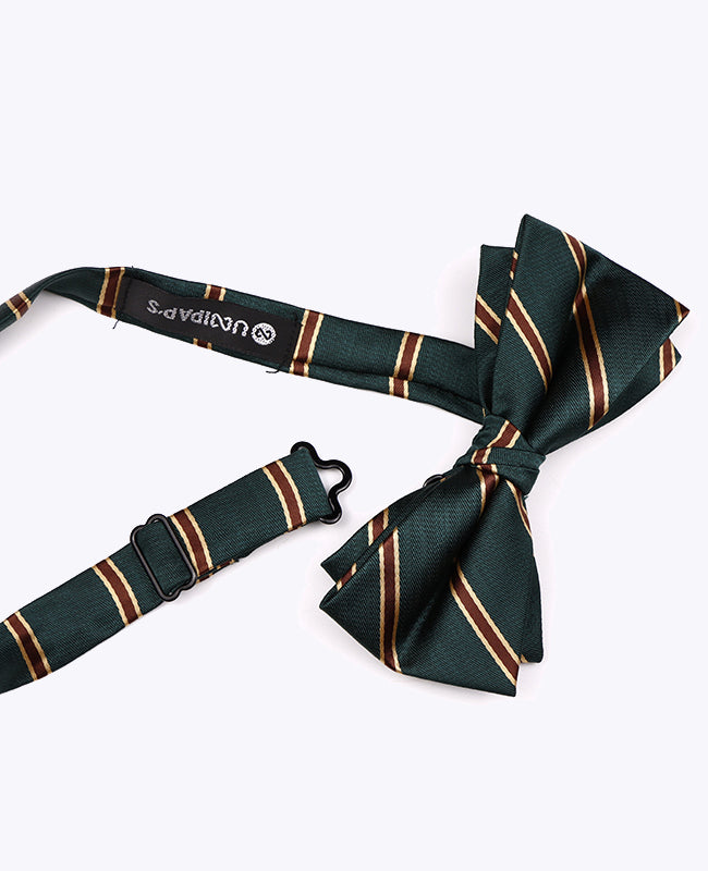 Fliege Grün gestreift Herren Polyester «Edmond»