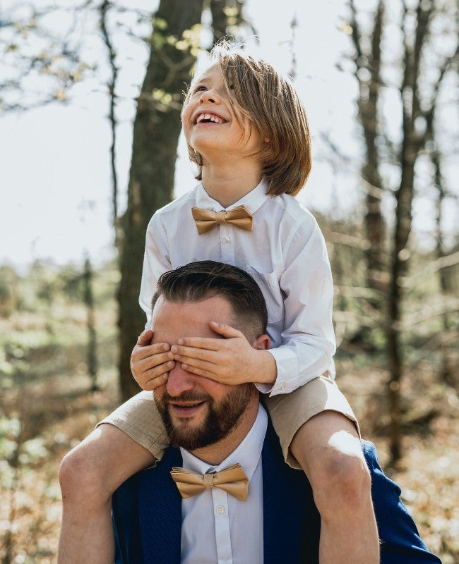 Fliege Goldfarben Nr. 2 Vater & Sohn aus Polyester «Jules»