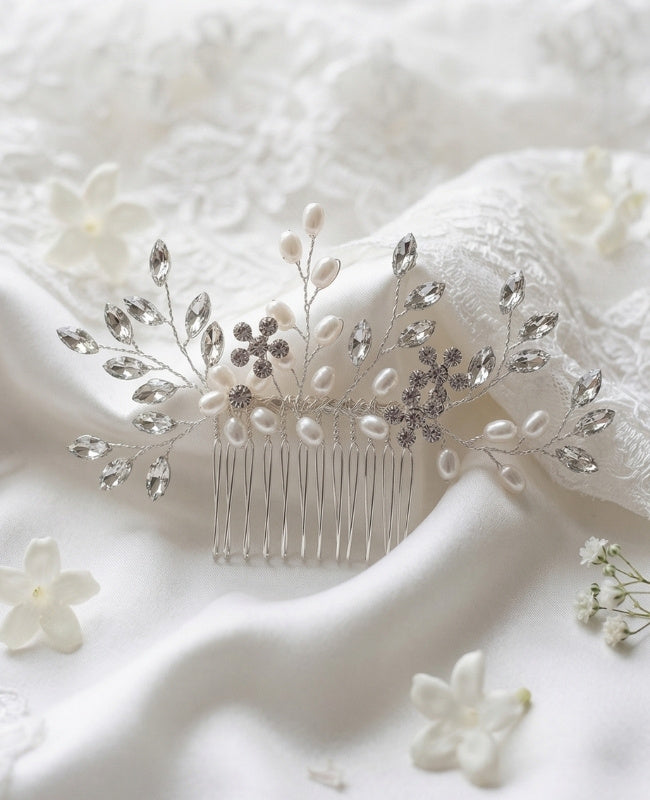 Blumenkamm Silber Nr. 1 Damen «Élise»