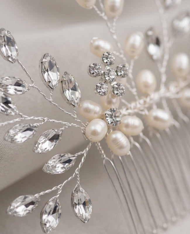 Haarkamm Geblümt Silber n°1 Damen «Élise»