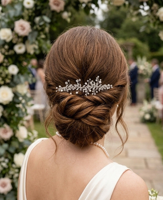 Haarkamm Geblümt Silber n°2 Damen «Élise»