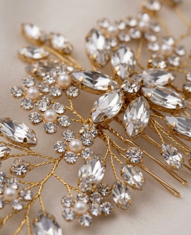 Blumenkamm Gold Nr. 3 Damen «Élise»