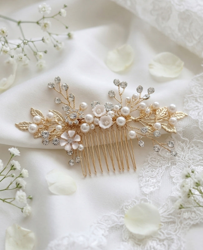 Blumenkamm Gold Nr. 6 Damen «Élise»