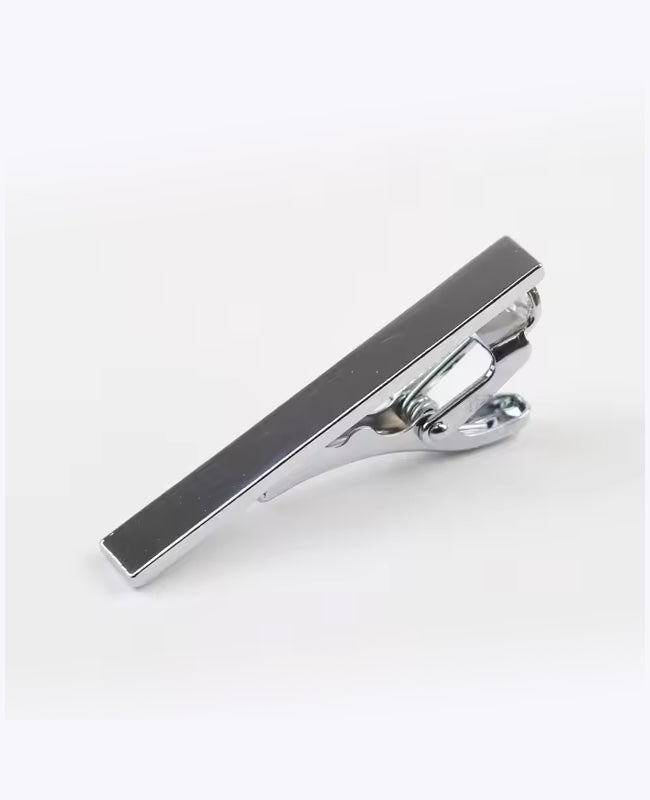 Krawatte + Krawattenklammer Grün n°2 aus Leinen «Basile»