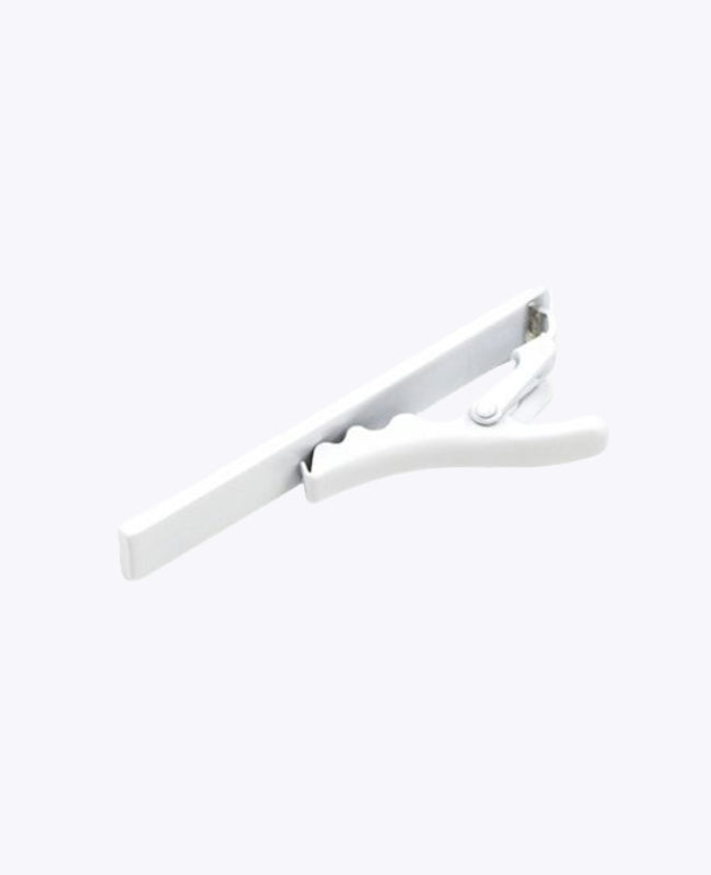 Pince à Cravate Blanc en Métal