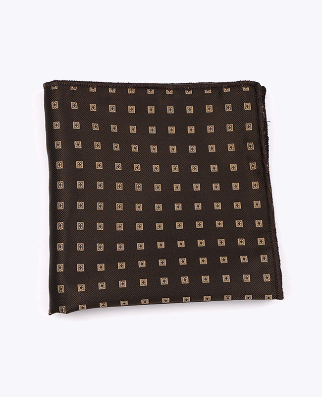 Einstecktuch Braun n°2 gemustert aus Polyester «Edmond»