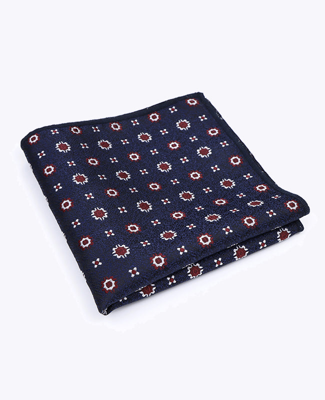 Einstecktuch Blau Nr. 1 mit Muster aus Polyester «Edmond»