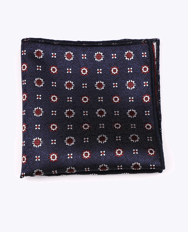 Einstecktuch Blau Nr. 1 mit Muster aus Polyester «Edmond»