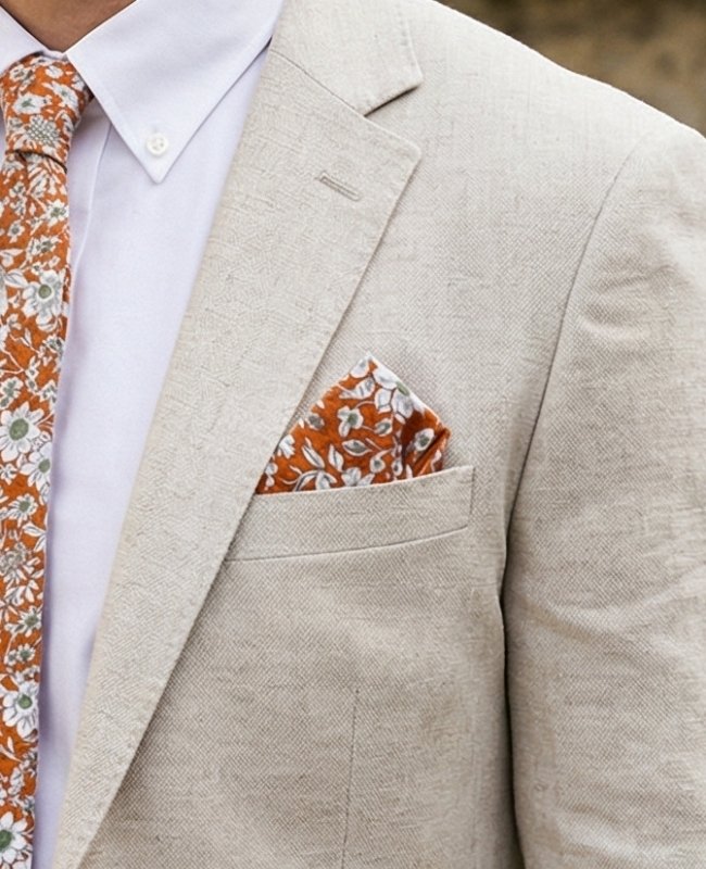 Einstecktuch Liberty Orange Baumwolle «Clovis»