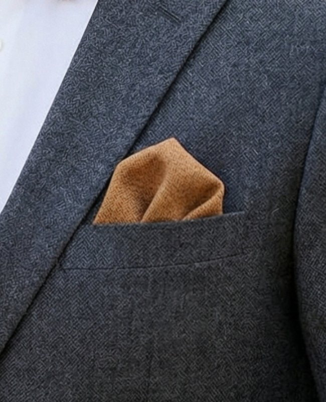 Einstecktuch Braun Nr. 1 in Samt-Optik «Simon»