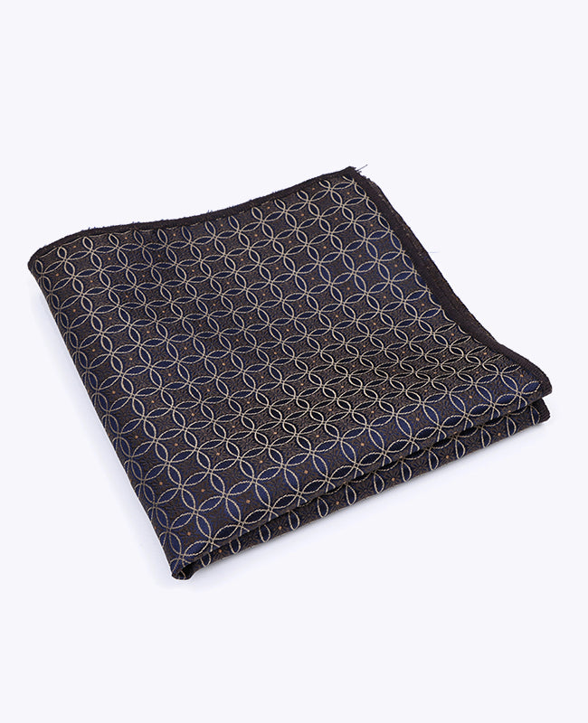 Einstecktuch Braun n°3 mit Muster aus Polyester «Edmond»