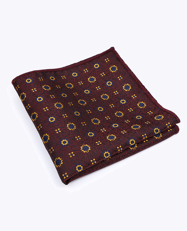 Einstecktuch Rot Nr. 1 mit Muster Herren aus Polyester «Edmond»