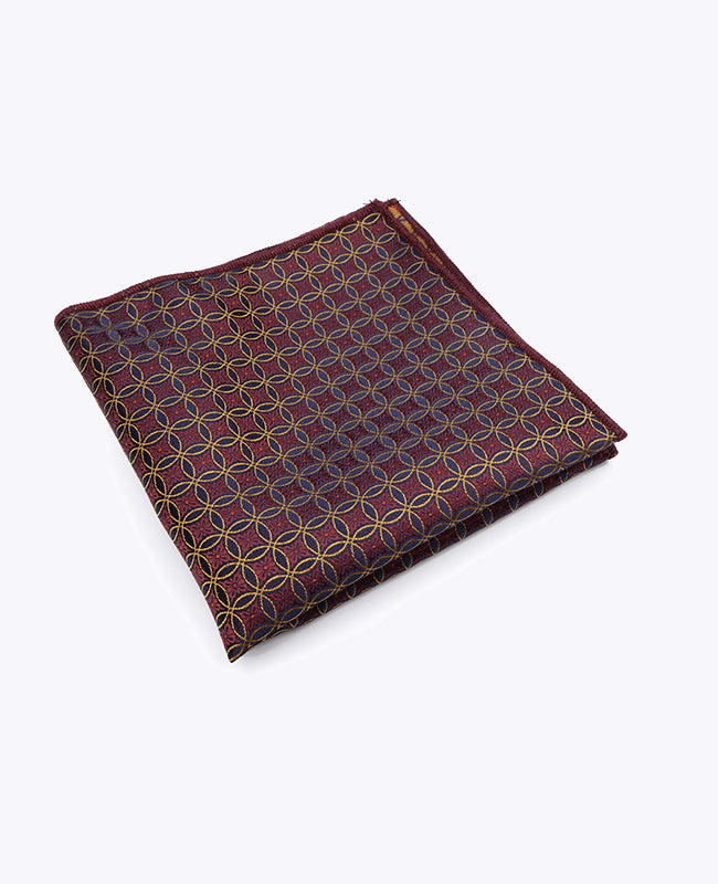 Einstecktuch Rot n°3 mit Muster aus Polyester «Edmond»