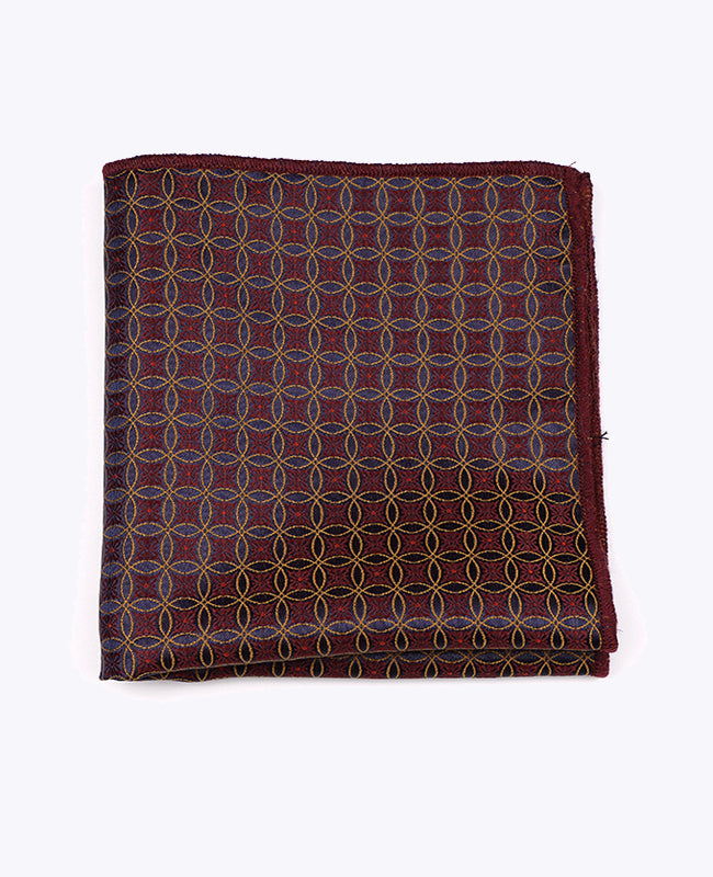 Einstecktuch Rot Nr. 3 mit Muster aus Polyester «Edmond»