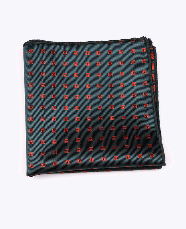 Einstecktuch Grün mit Muster aus Polyester «Edmond»