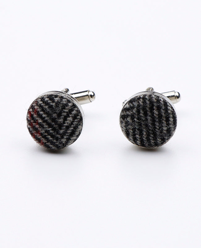 Boutons de Manchette Tartan Gris n°2 en Laine | Norbert - Unipap's
